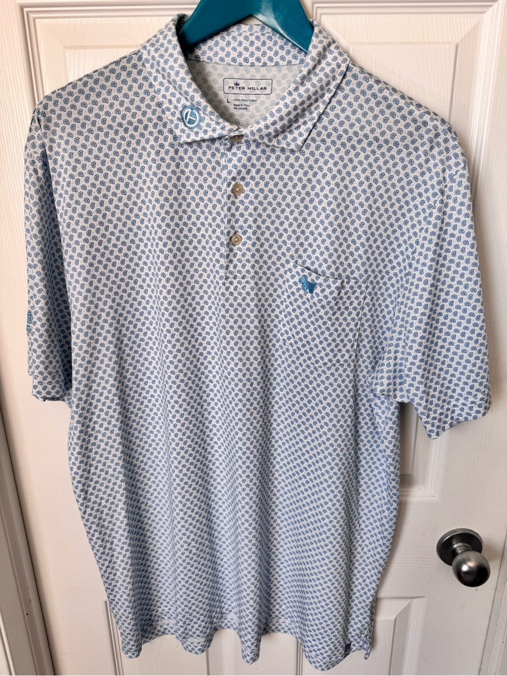 Mens Peter Millar x Scotty Cameron Premium Short Sleeve Golf Polo Pima Cotton
